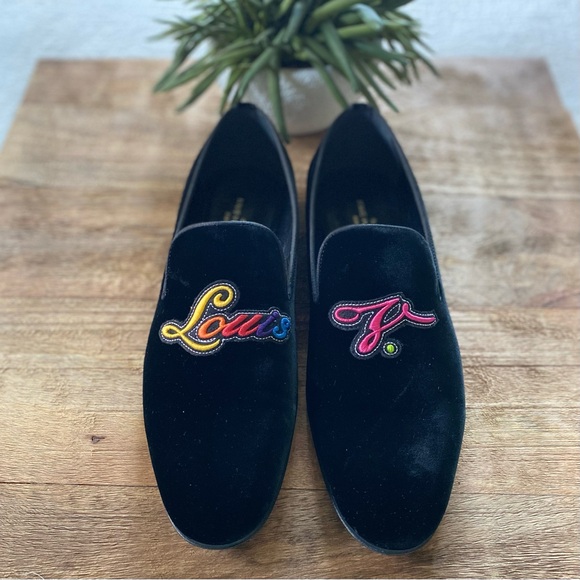 LOUIS VUITTON “Louis V.” Velvet Auteuil Slippers - Picture 3 of 13